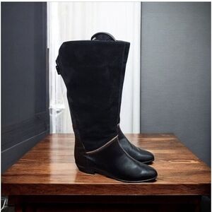 La Vallee Vintage Boots Size 11 Black Leather Pull On New Condition